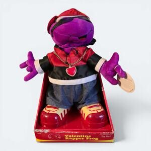 Vintage Gemmy Industries Valentine Rapper Frog Animated Plush Toy Hip Hop New